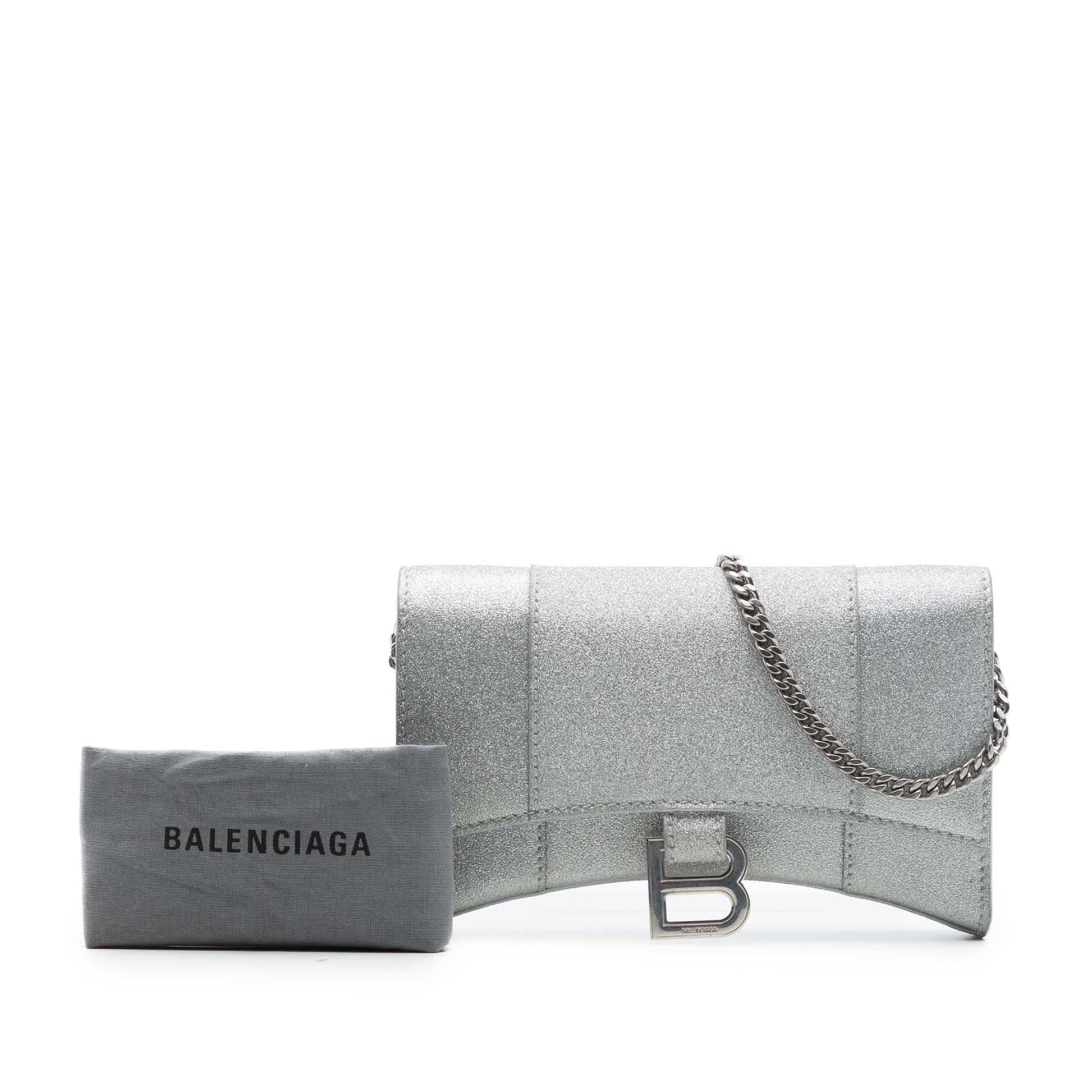 Balenciaga Glitter Fabric Hourglass Wallet On Chain