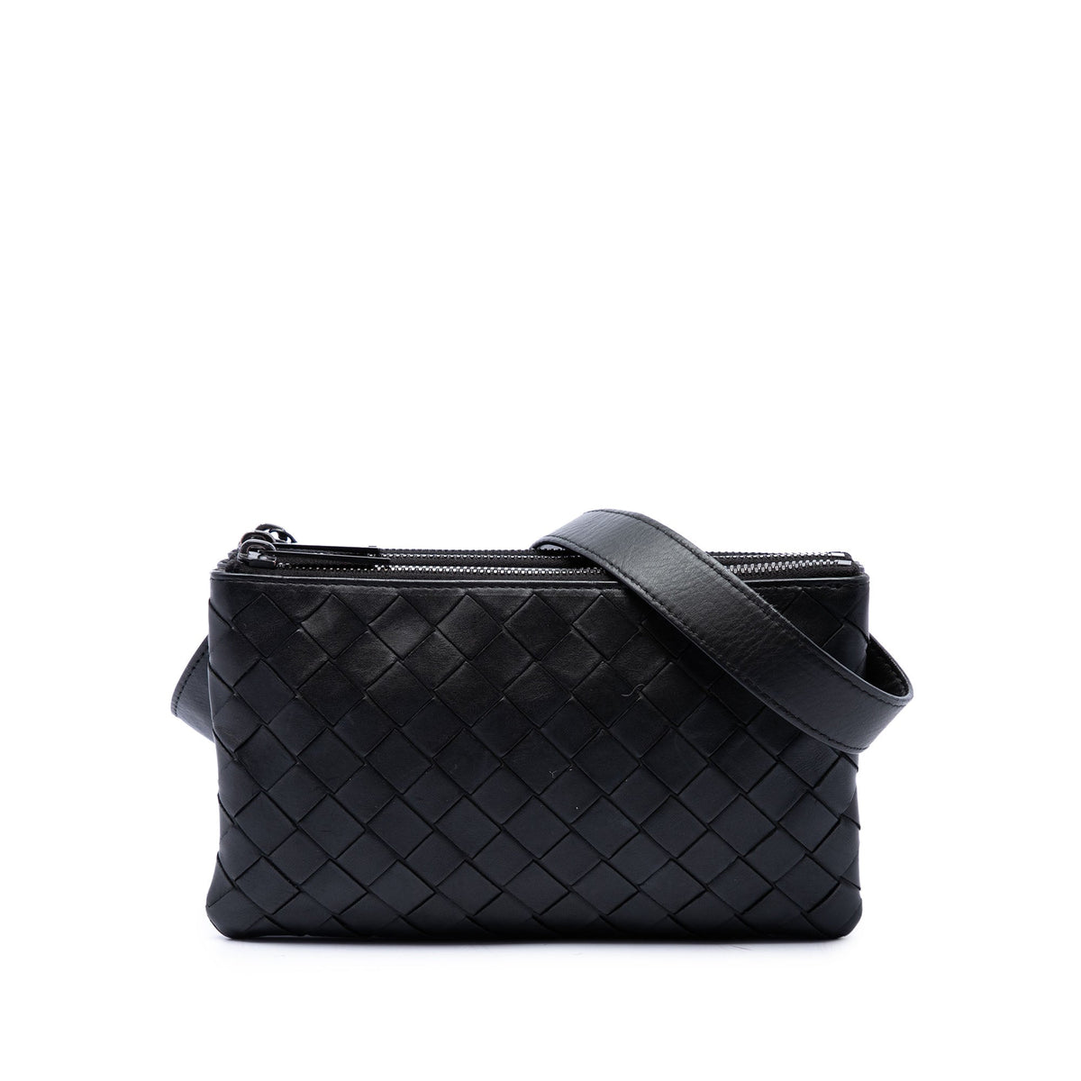 Bottega Veneta Nappa Intrecciato Triple Zip Crossbody