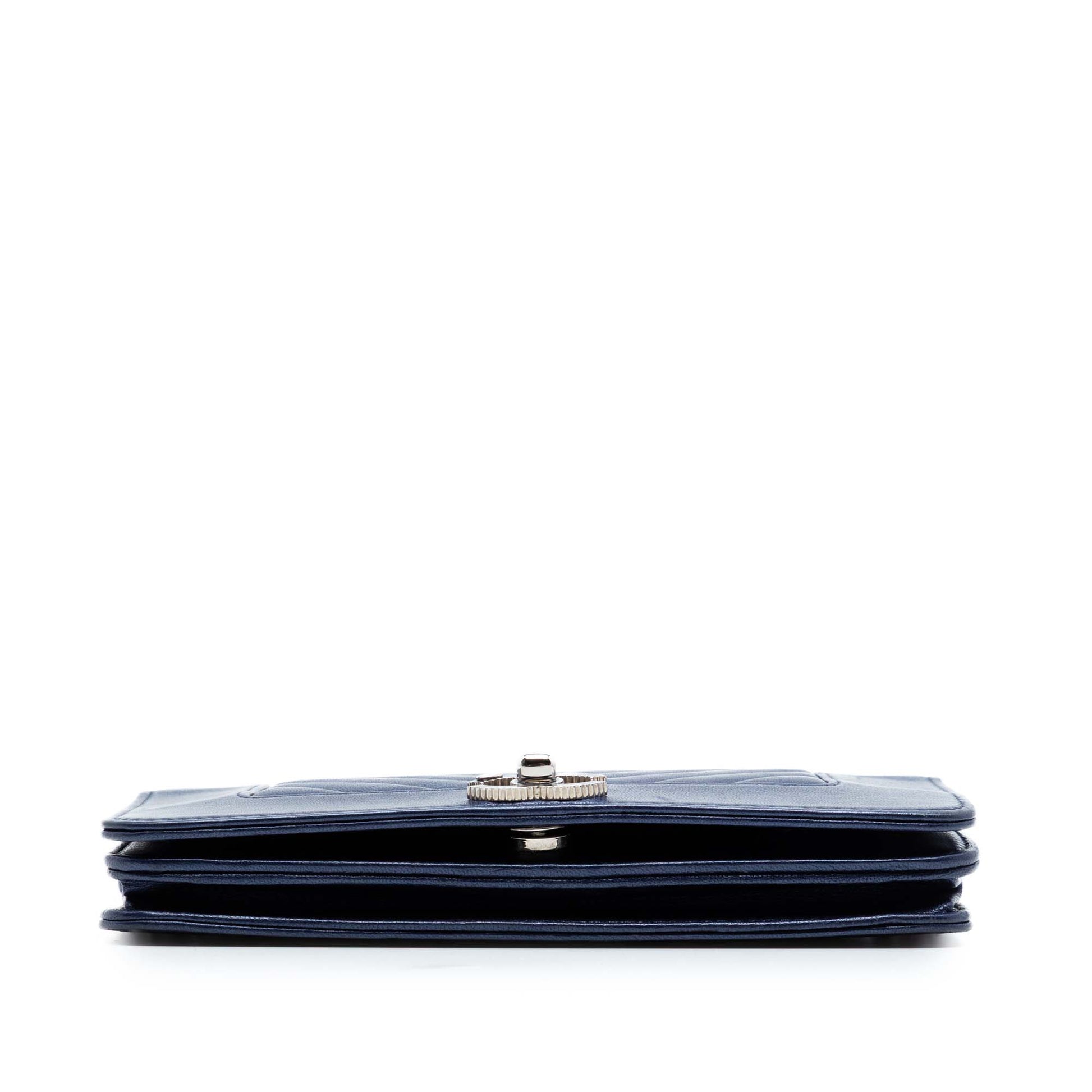 Chanel Chevron Sheepskin Mademoiselle Vintage Wallet On Chain