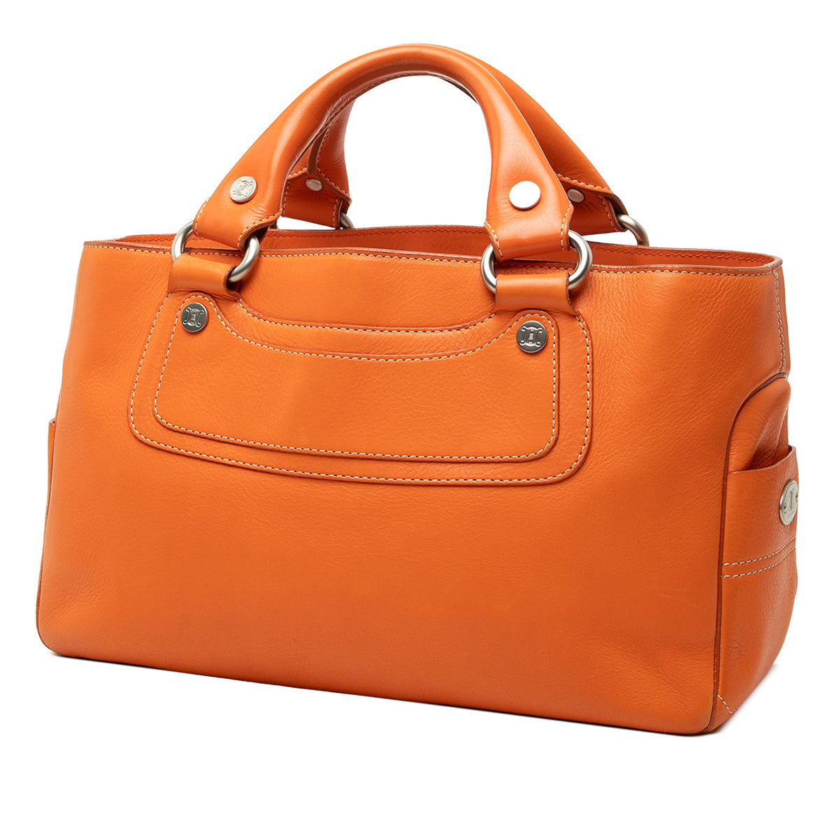 Celine Leather Boogie Handbag — Orange