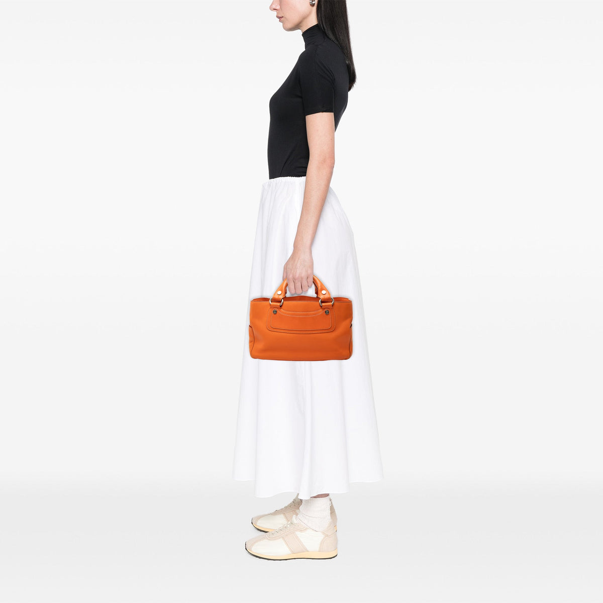 Celine Leather Boogie Handbag — Orange