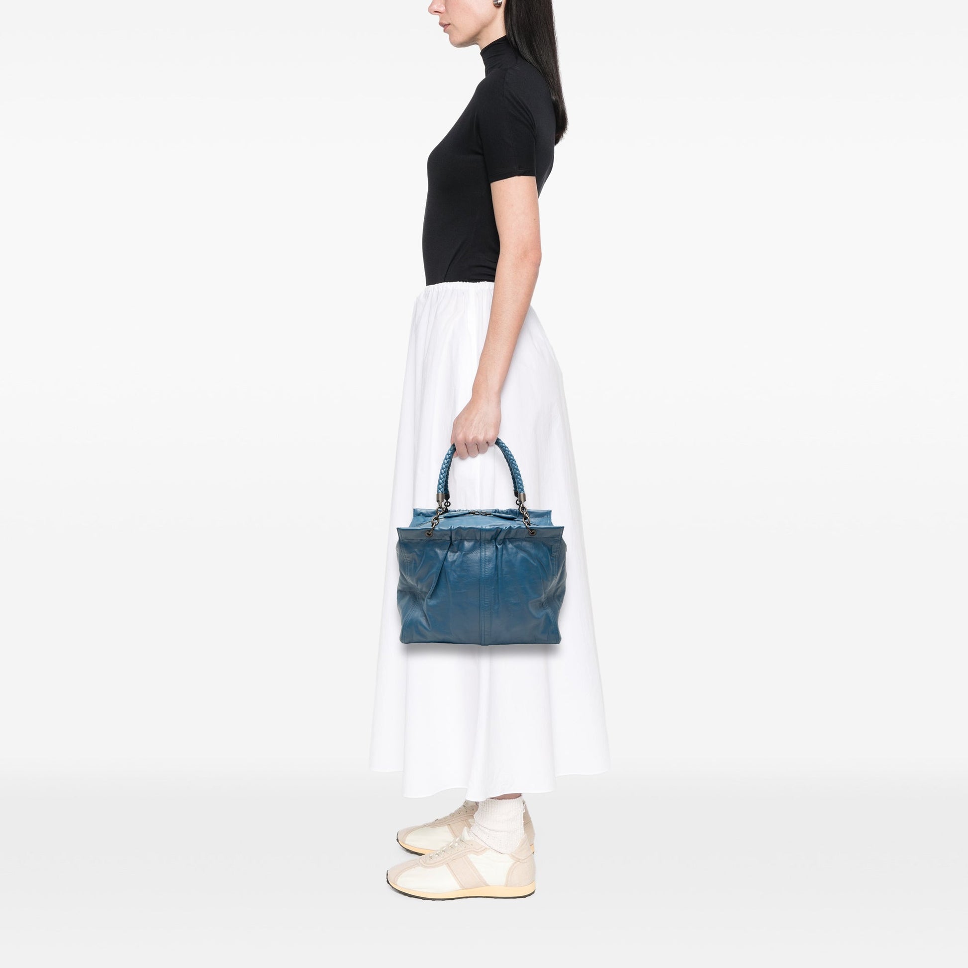 Bottega Veneta Nappa Intrecciato Trimmed Handbag