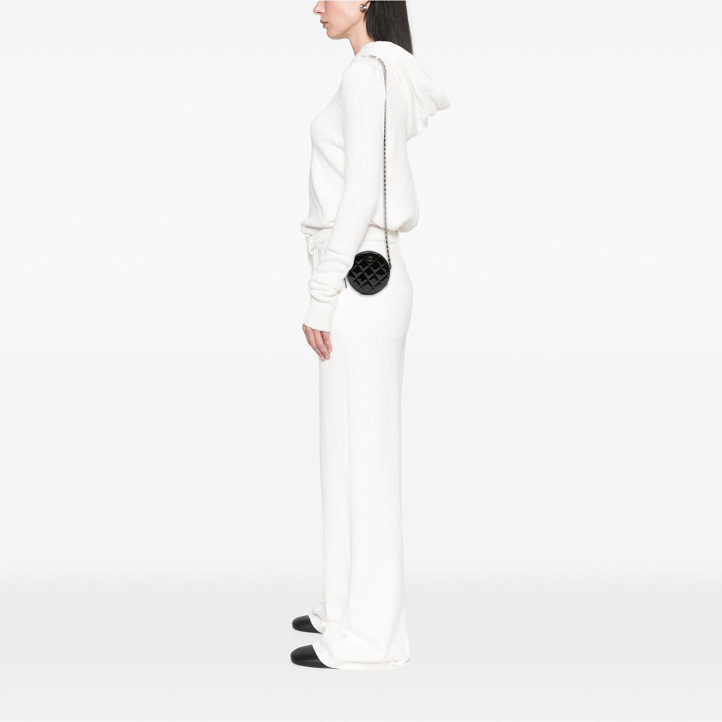 Chanel Quilted Patent Round As Earth Crossbody