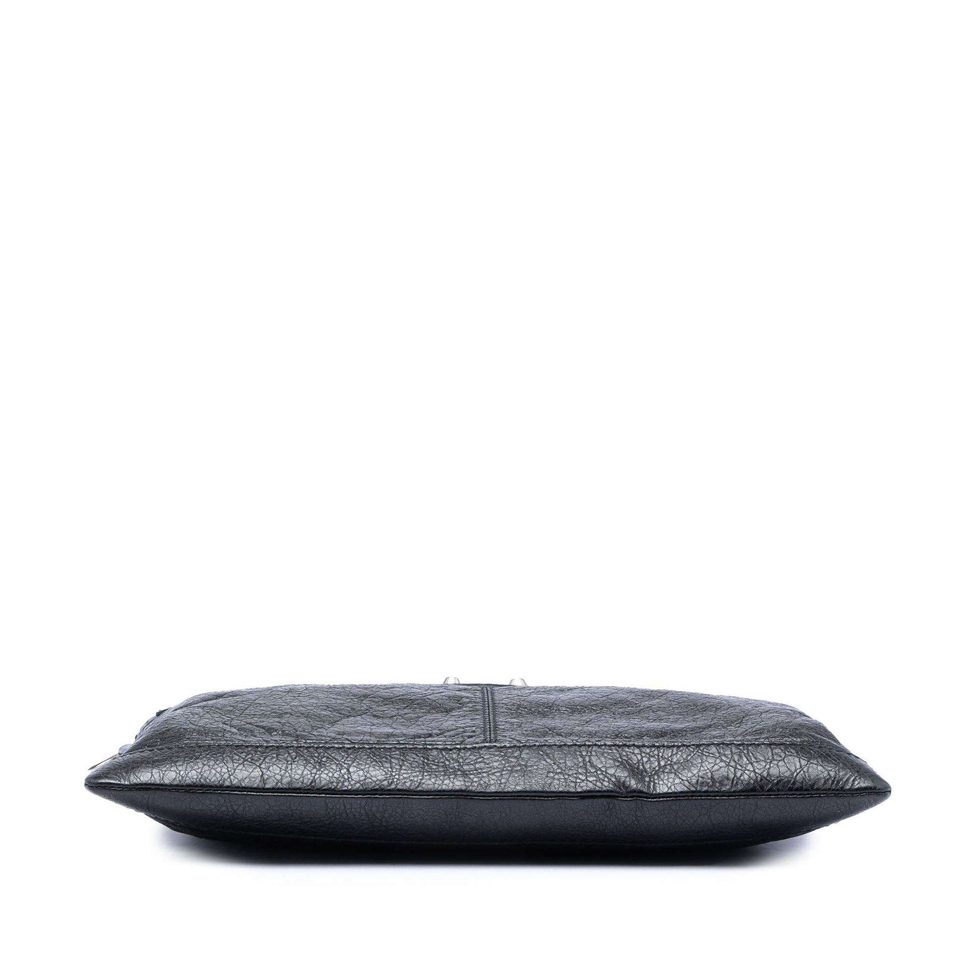 Balenciaga Lambskin Motocross Classic Clip M Clutch