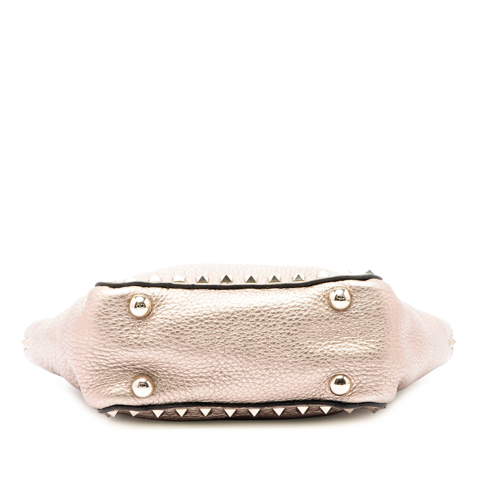 Valentino Mini Metallic Pebbled Calfskin Rockstud Trapeze Satchel