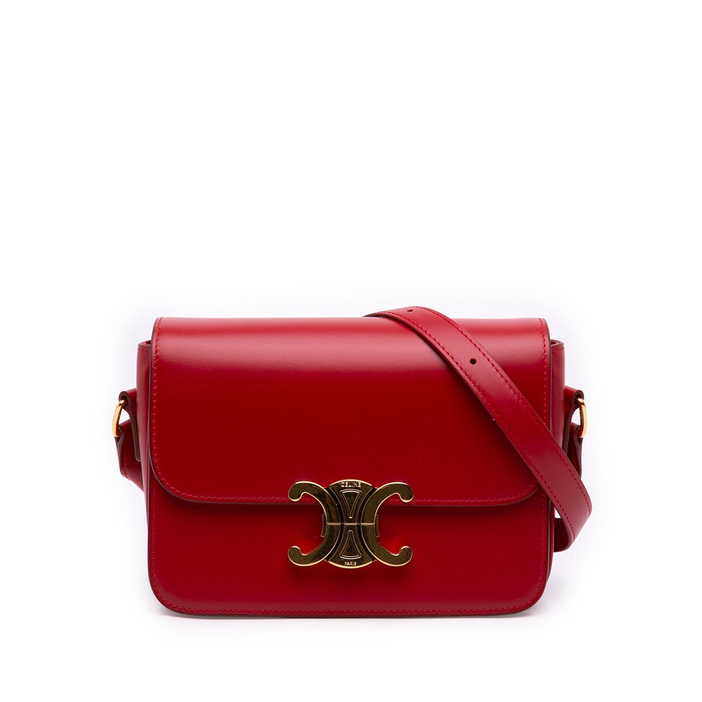 Celine Teen Shiny Calfskin Triomphe Crossbody