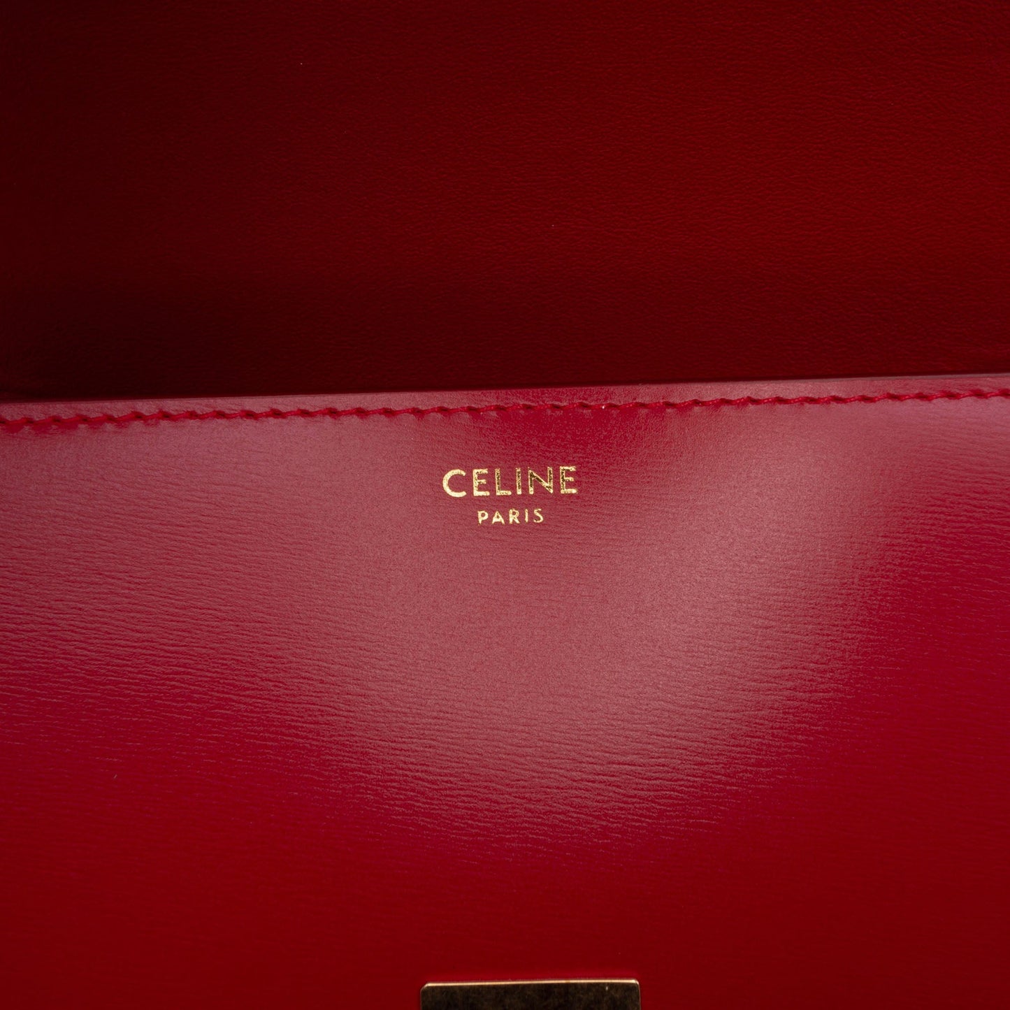 Celine Teen Shiny Calfskin Triomphe Crossbody