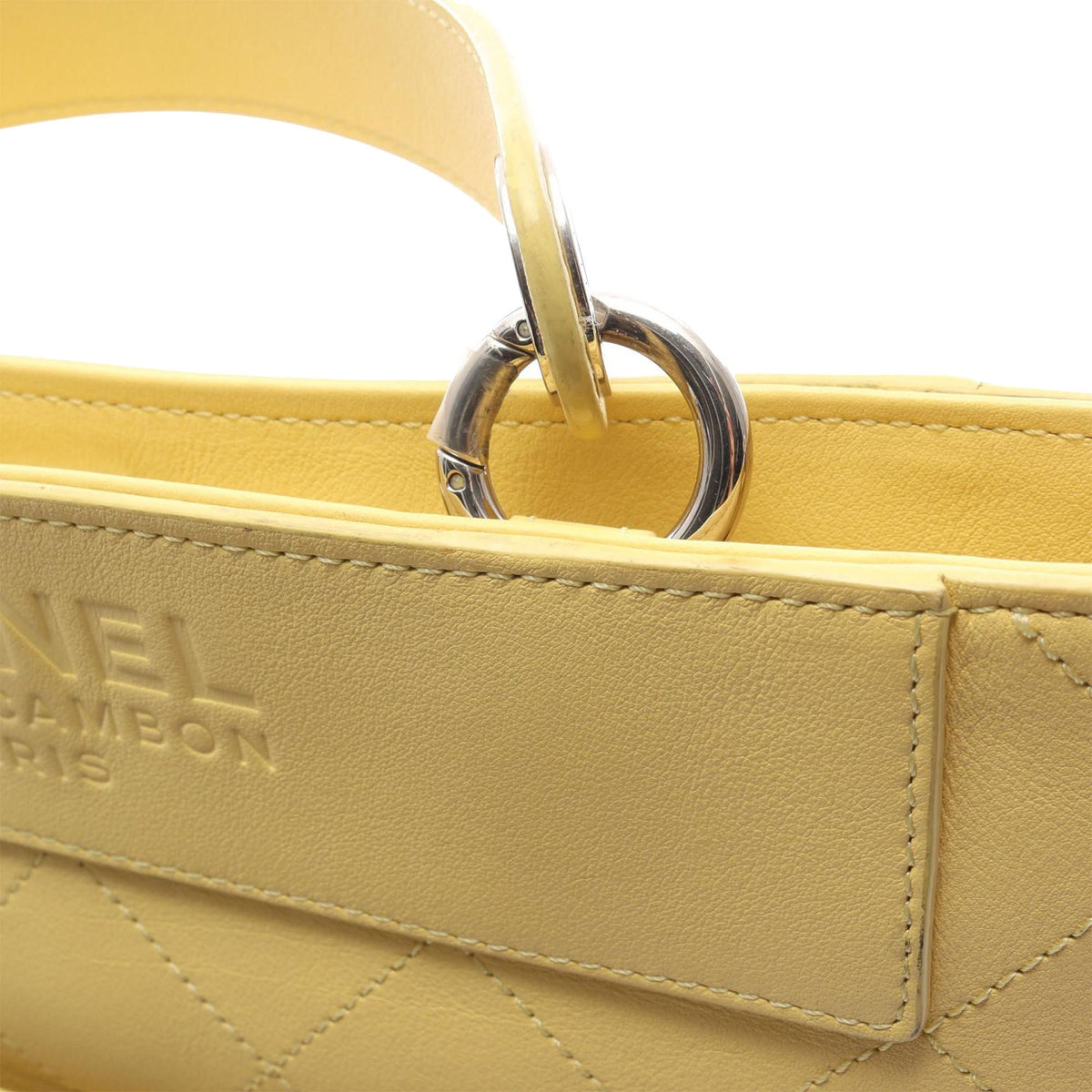 Chanel CC Stitched Calfskin Top Handle Bucket bag
