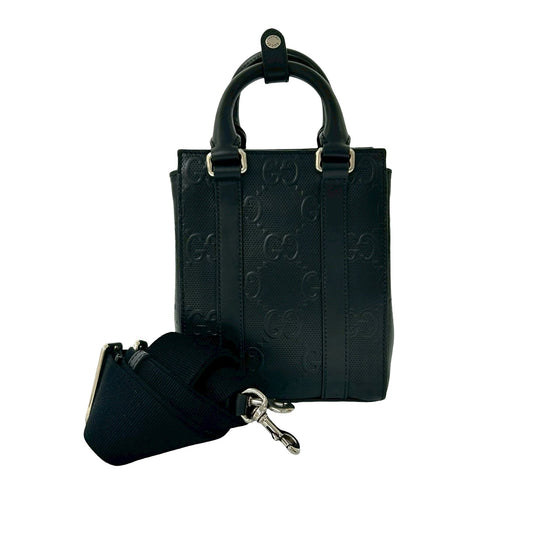 Gucci Mini GG Embossed Perforated Leather Tote