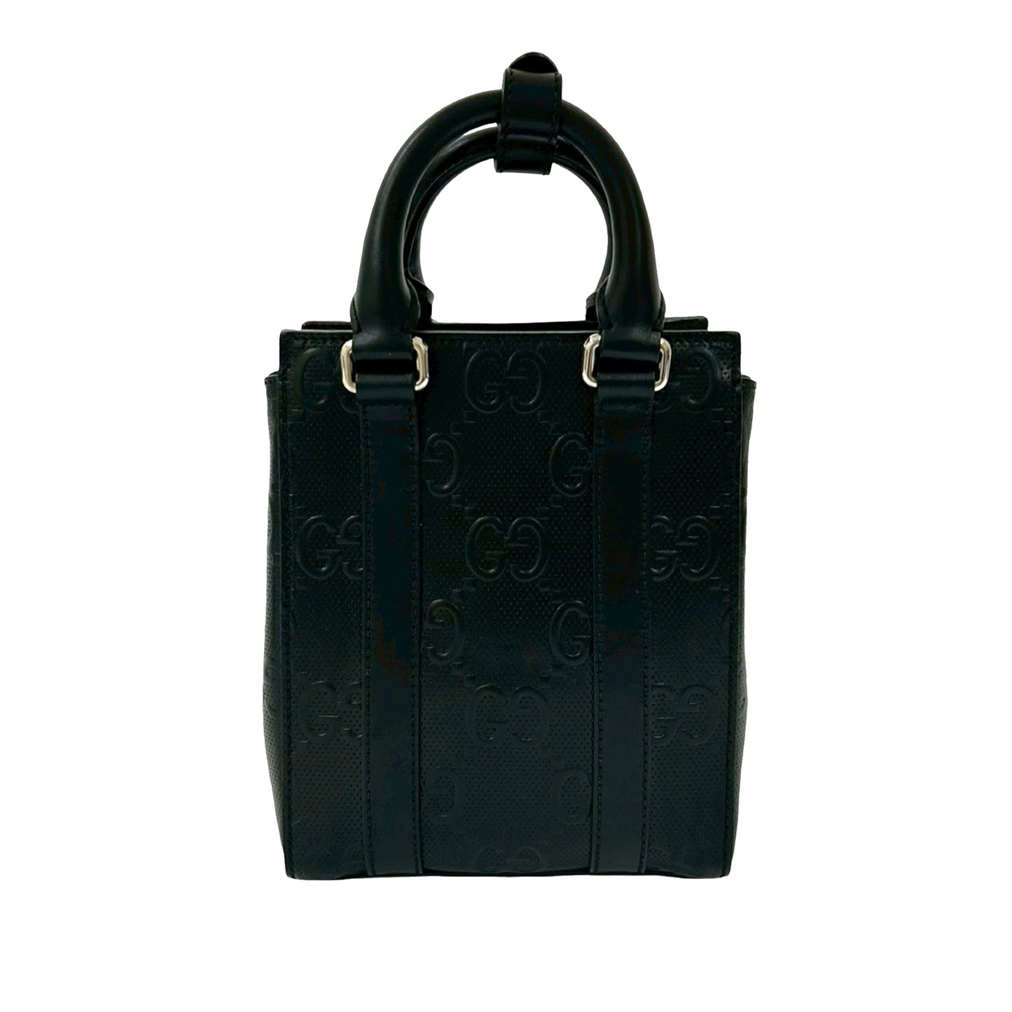 Gucci Mini GG Embossed Perforated Leather Tote
