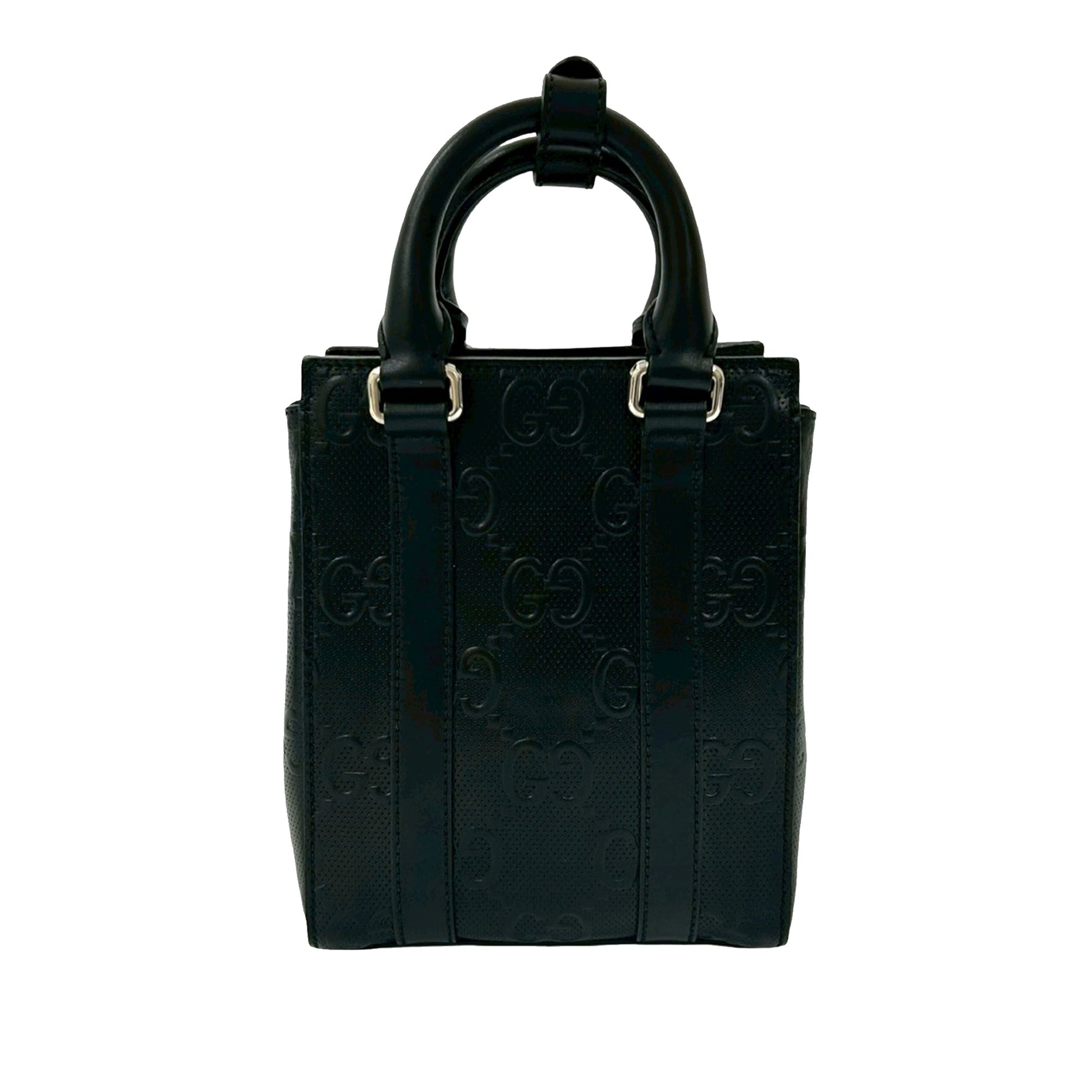 Gucci Mini GG Embossed Perforated Leather Tote