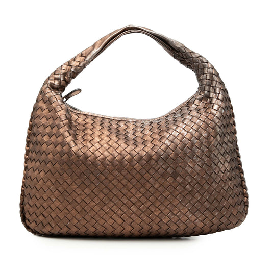 Small Metallic Nappa Intrecciato Veneta Hobo