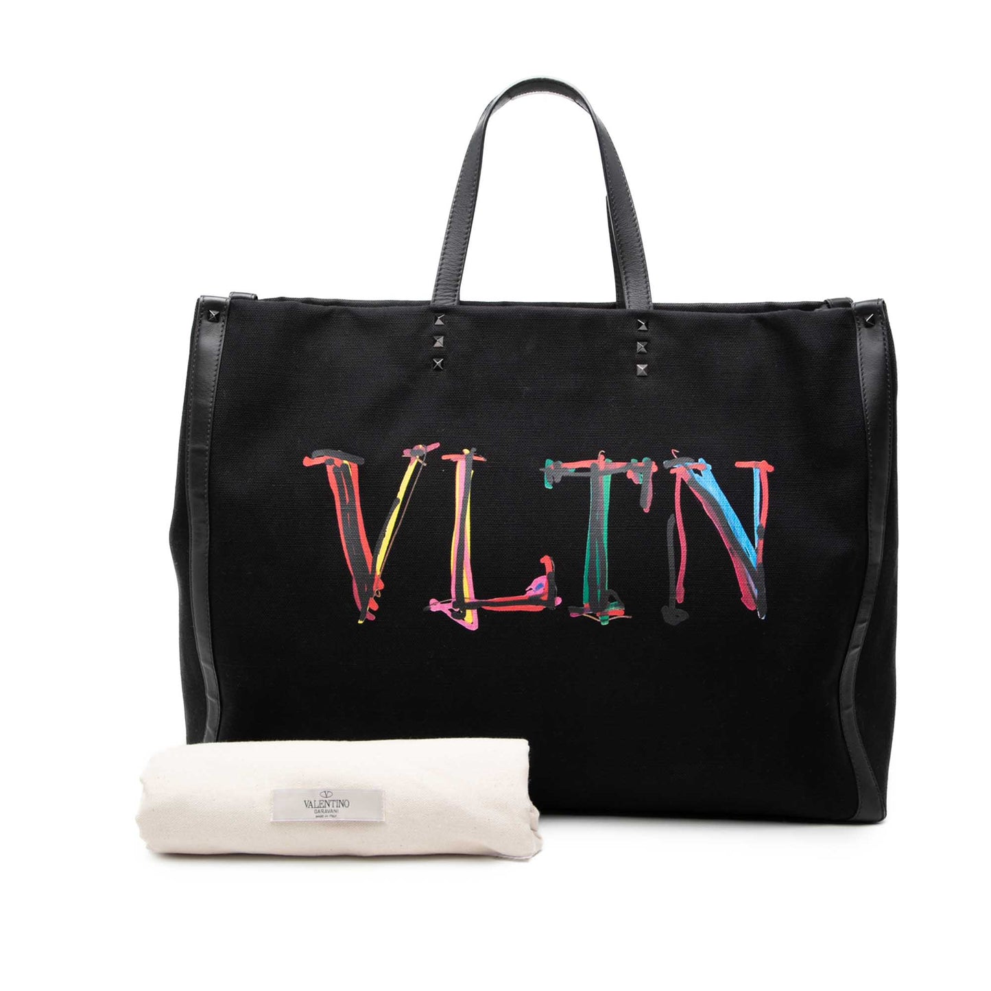 Valentino Large Canvas Rockstud VLTN Tote