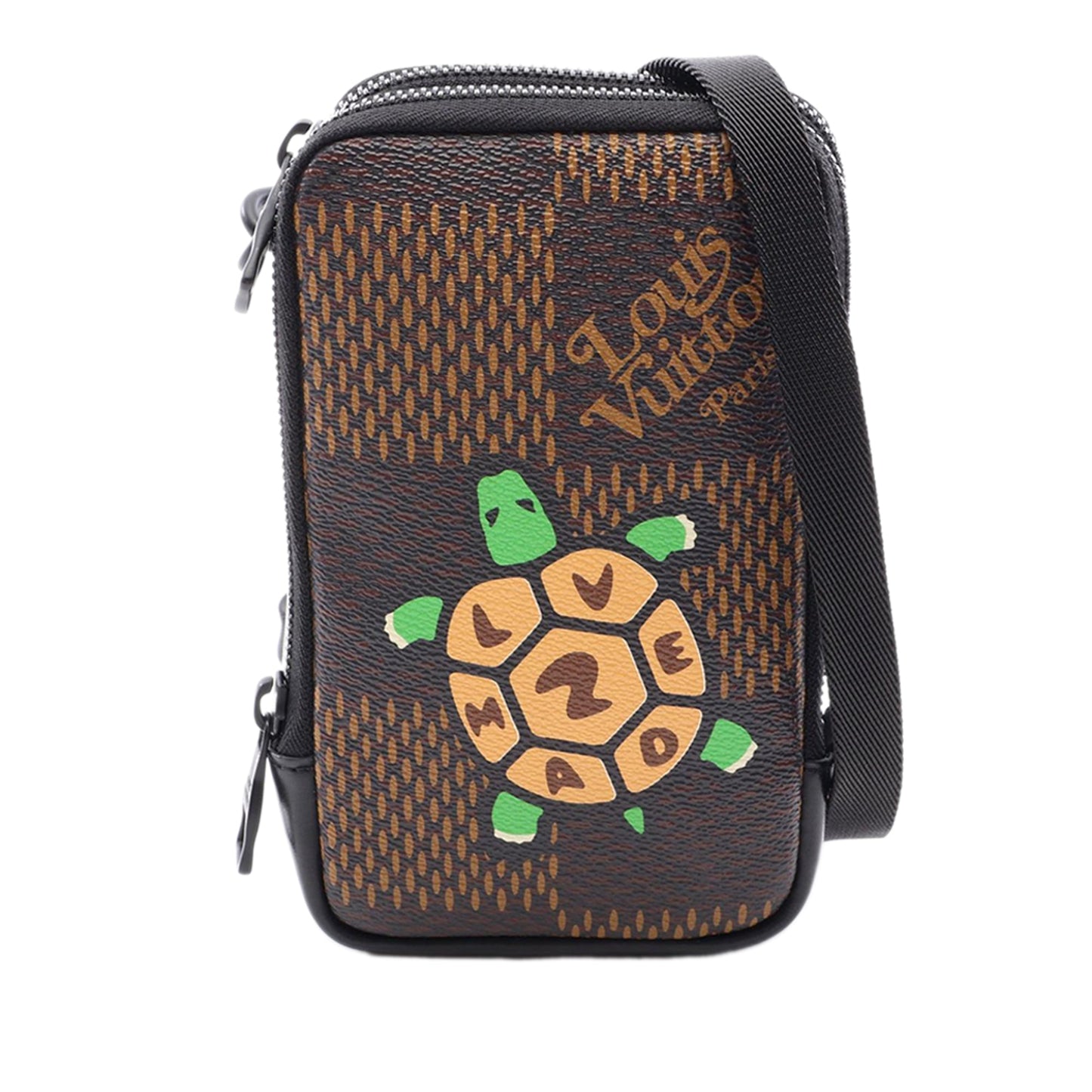 Louis Vuitton Nigo Giant Damier Ebene Tortoise Double Phone Pouch