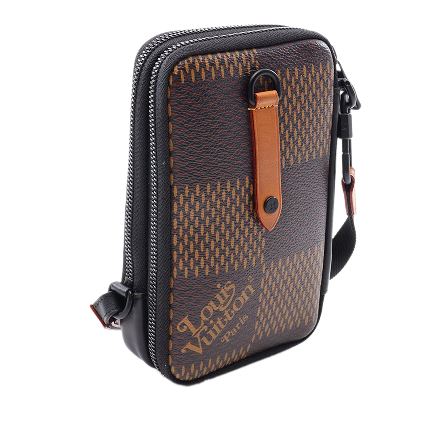 Louis Vuitton Nigo Giant Damier Ebene Tortoise Double Phone Pouch