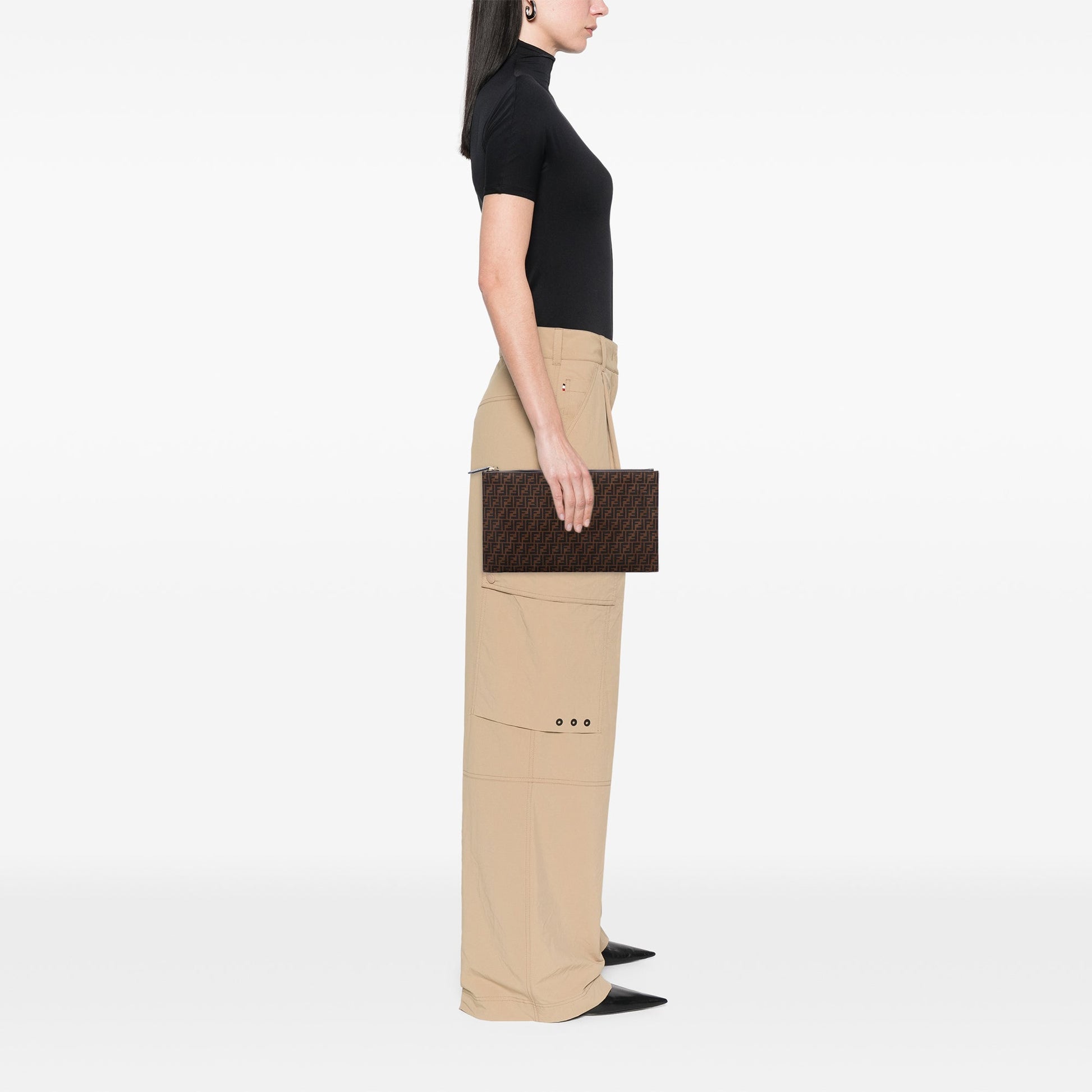 Fendi Zucchino Suede Clutch