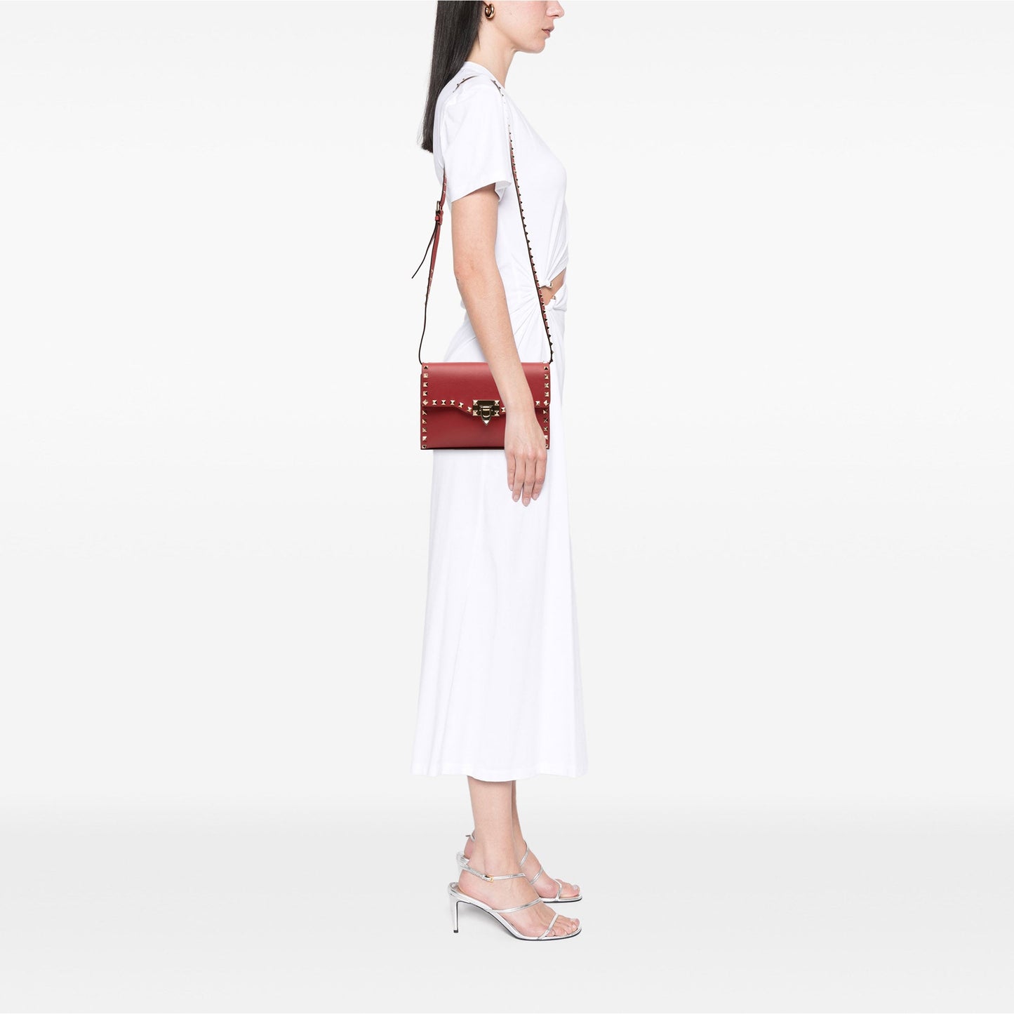 Valentino Small Leather Rockstud Flap Crossbody