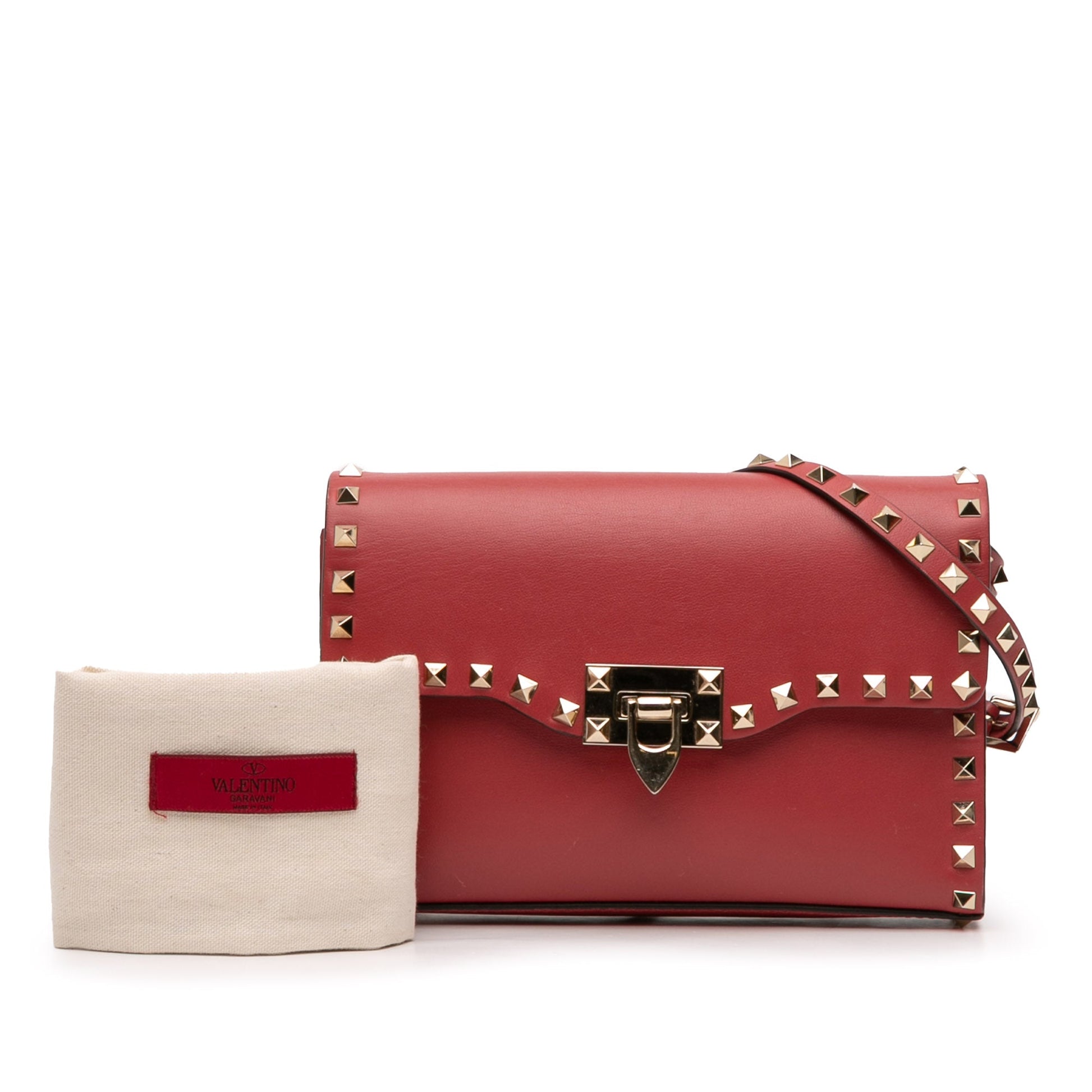 Valentino Small Leather Rockstud Flap Crossbody