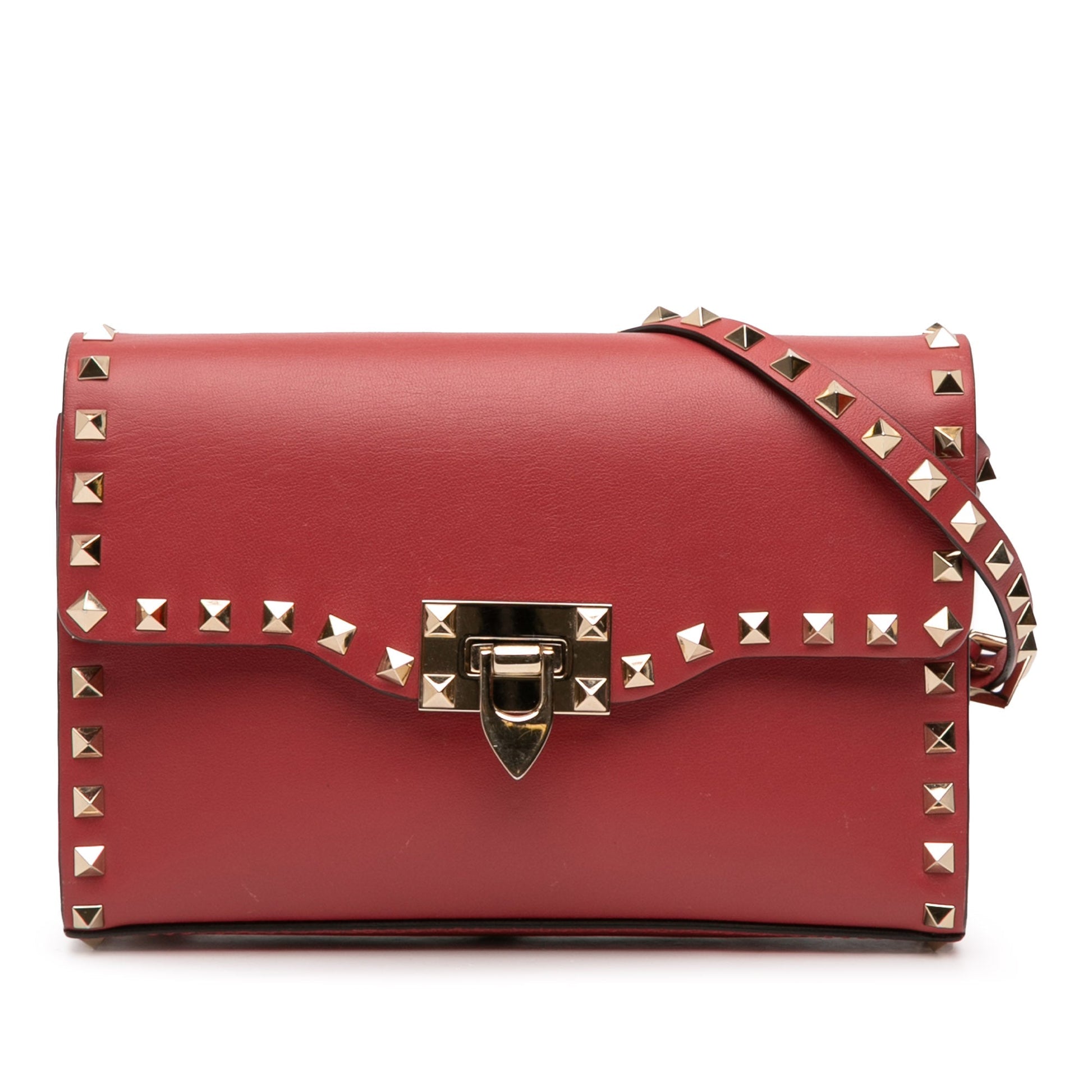 Valentino Small Leather Rockstud Flap Crossbody