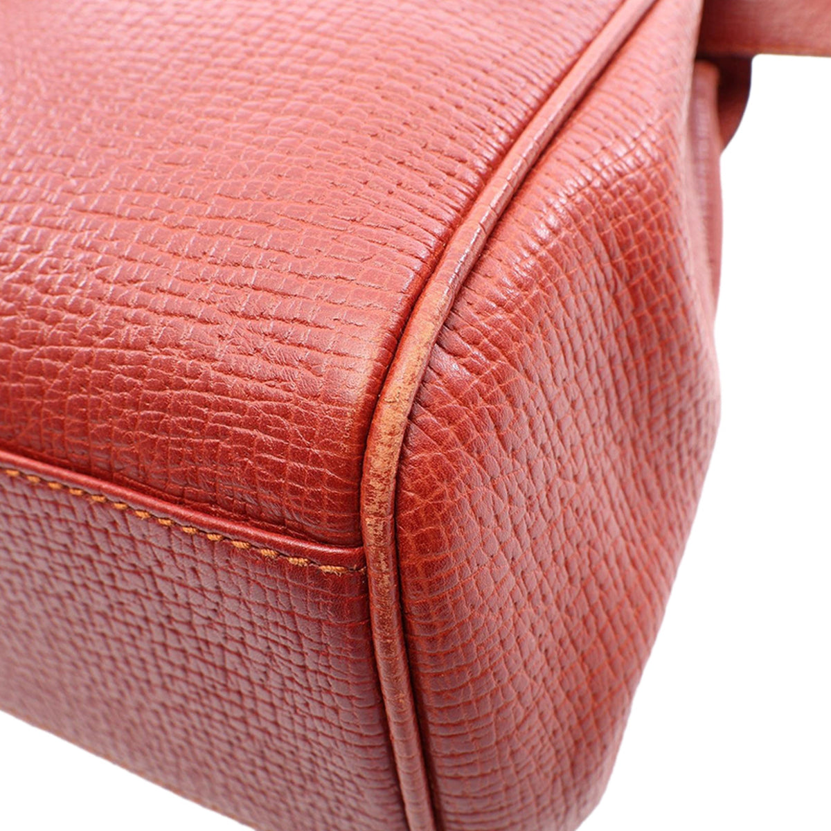 LOEWE Grained Calfskin Flap Satchel — Red