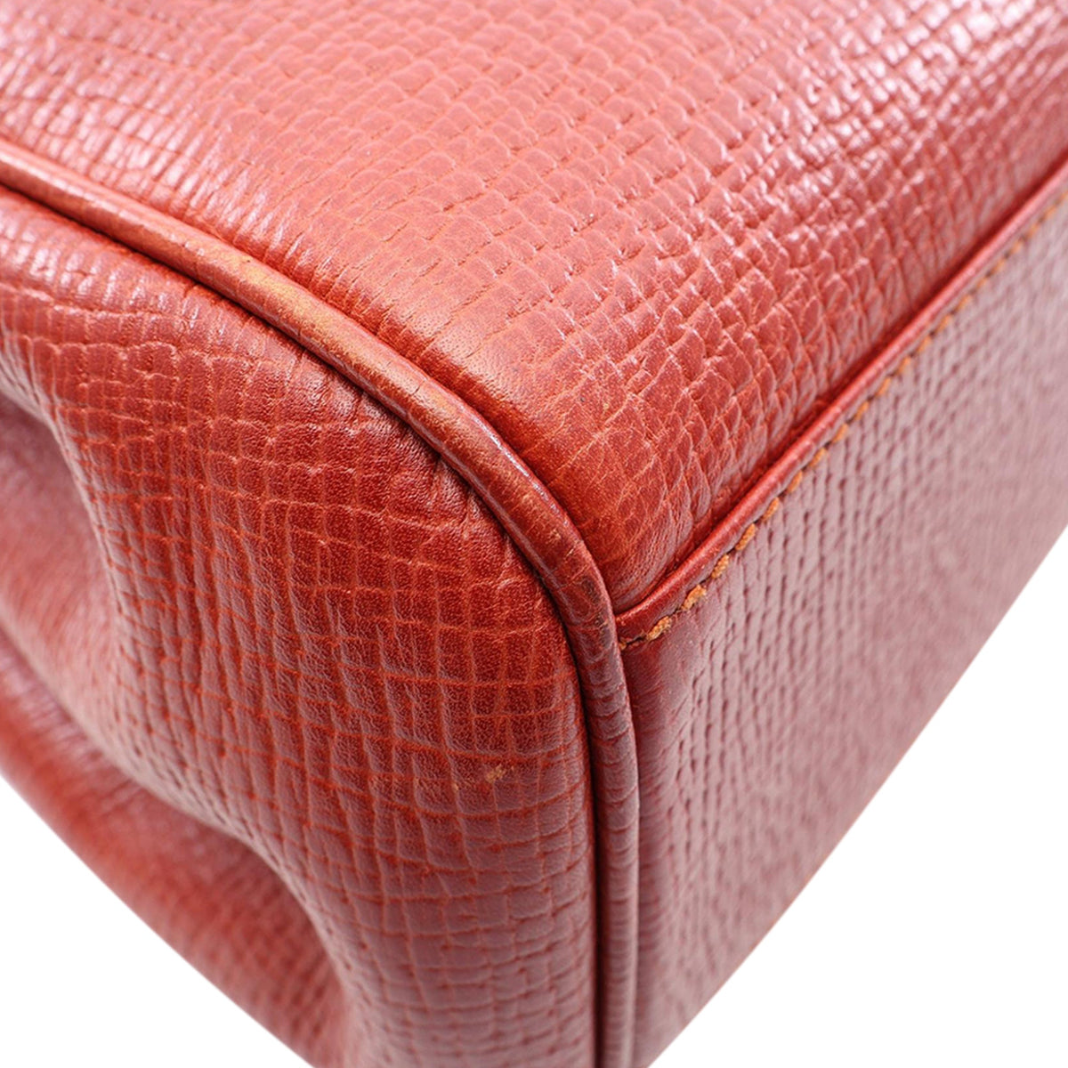 LOEWE Grained Calfskin Flap Satchel — Red