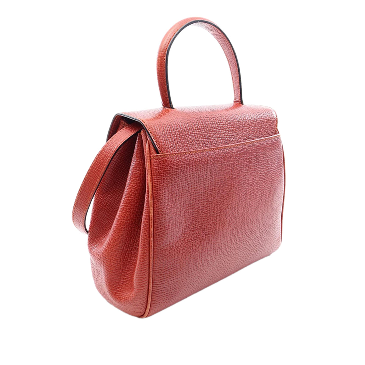 LOEWE Grained Calfskin Flap Satchel — Red