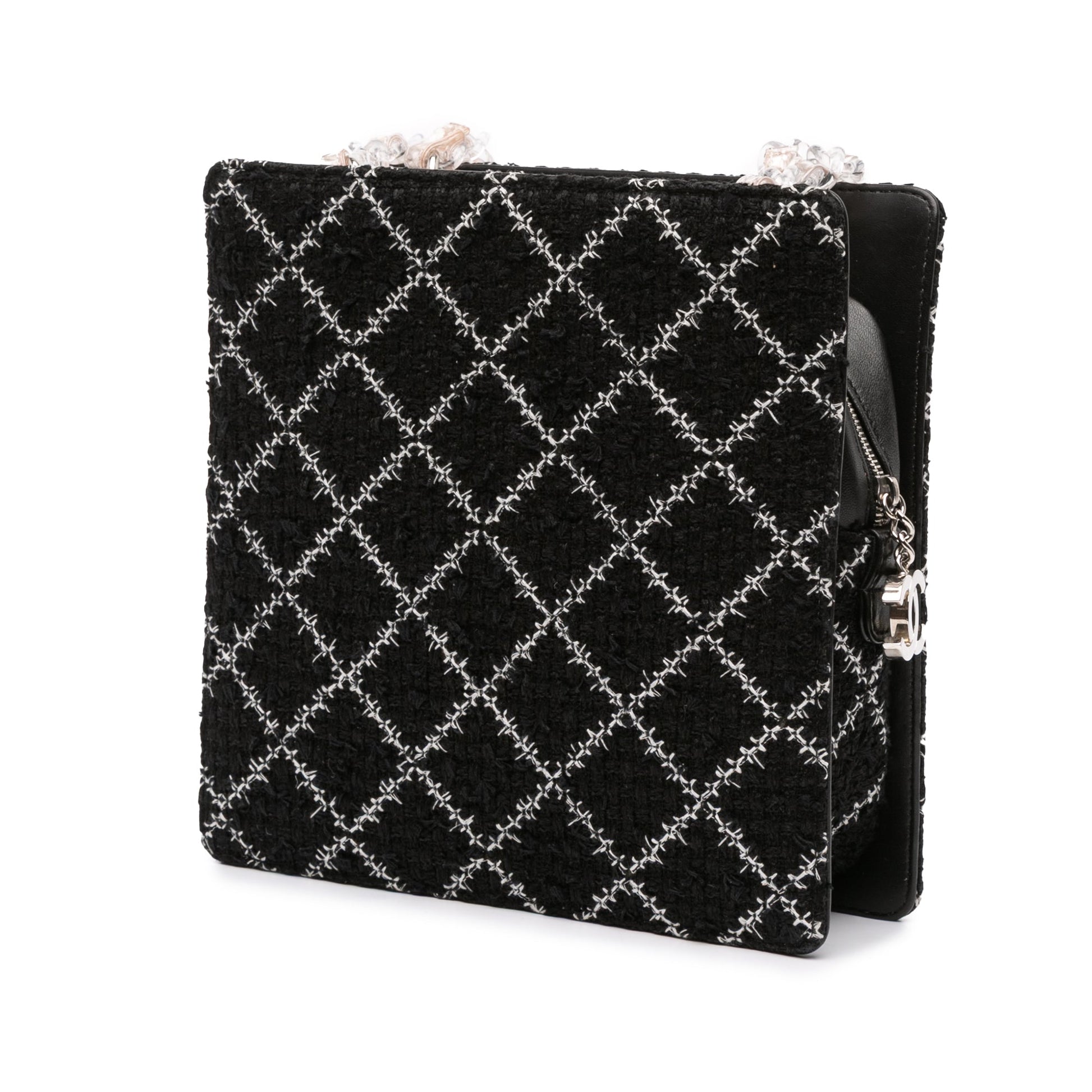 Chanel Tweed and Resin Zipped Chain Shopping Bag