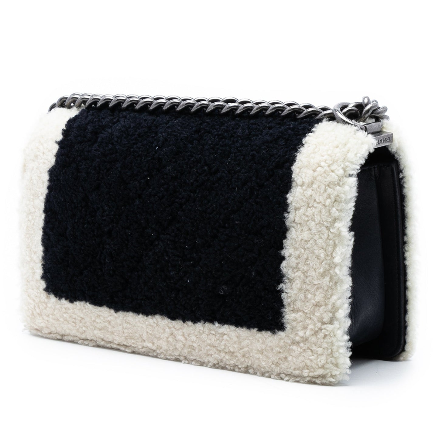 Chanel Medium Bicolor Shearling Boy Flap