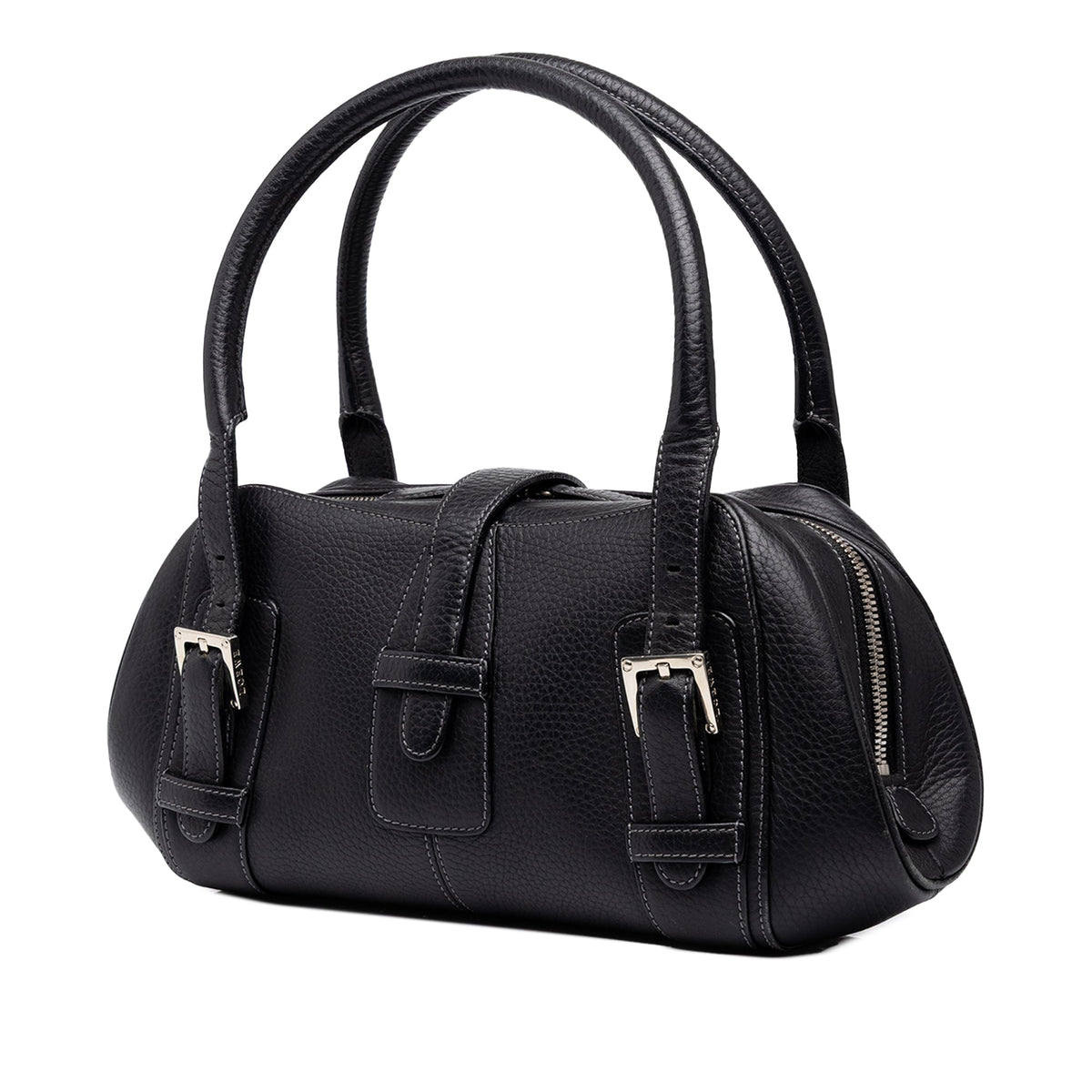 LOEWE Leather Senda Handbag — Black