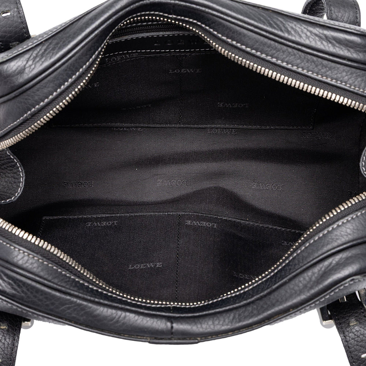 LOEWE Leather Senda Handbag — Black