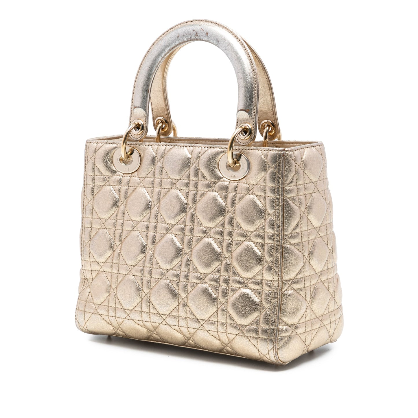 Dior Medium Metallic Lambskin Cannage Lady Dior