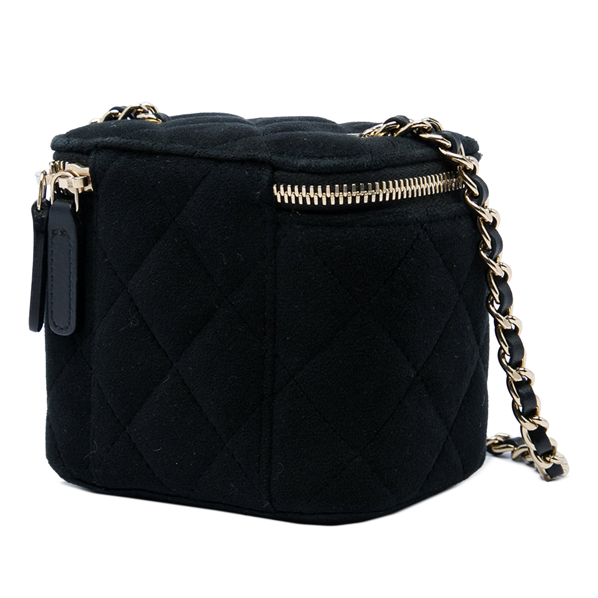 Chanel Mini Velvet Pearl Crush Vanity Case with Chain