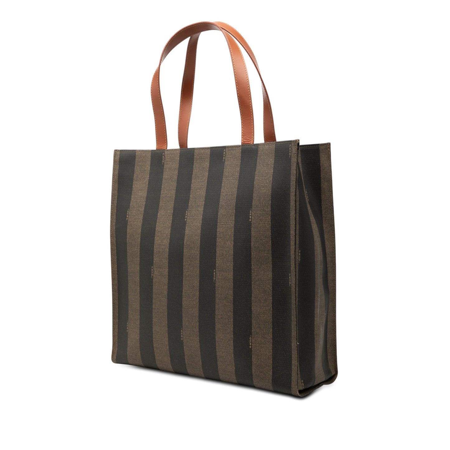 Fendi Pequin Coated Canvas Logo Tote