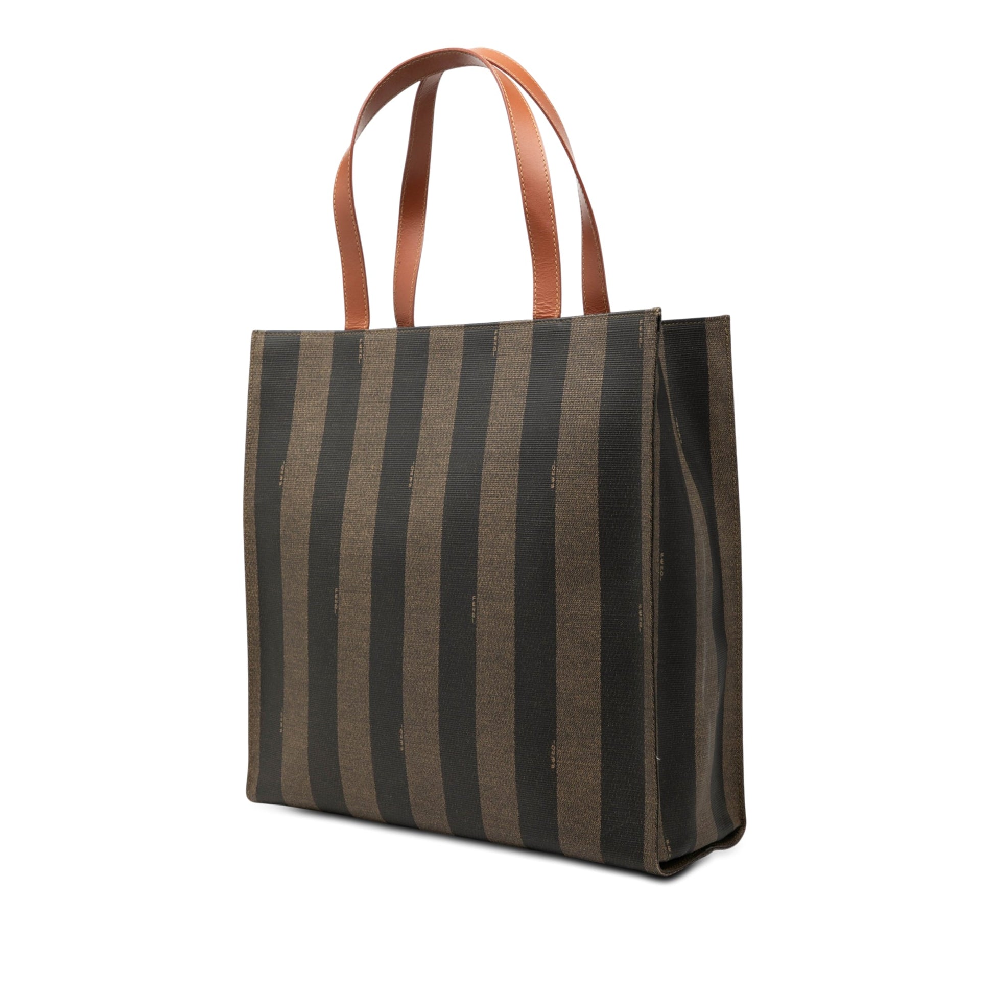 Fendi Pequin Coated Canvas Logo Tote