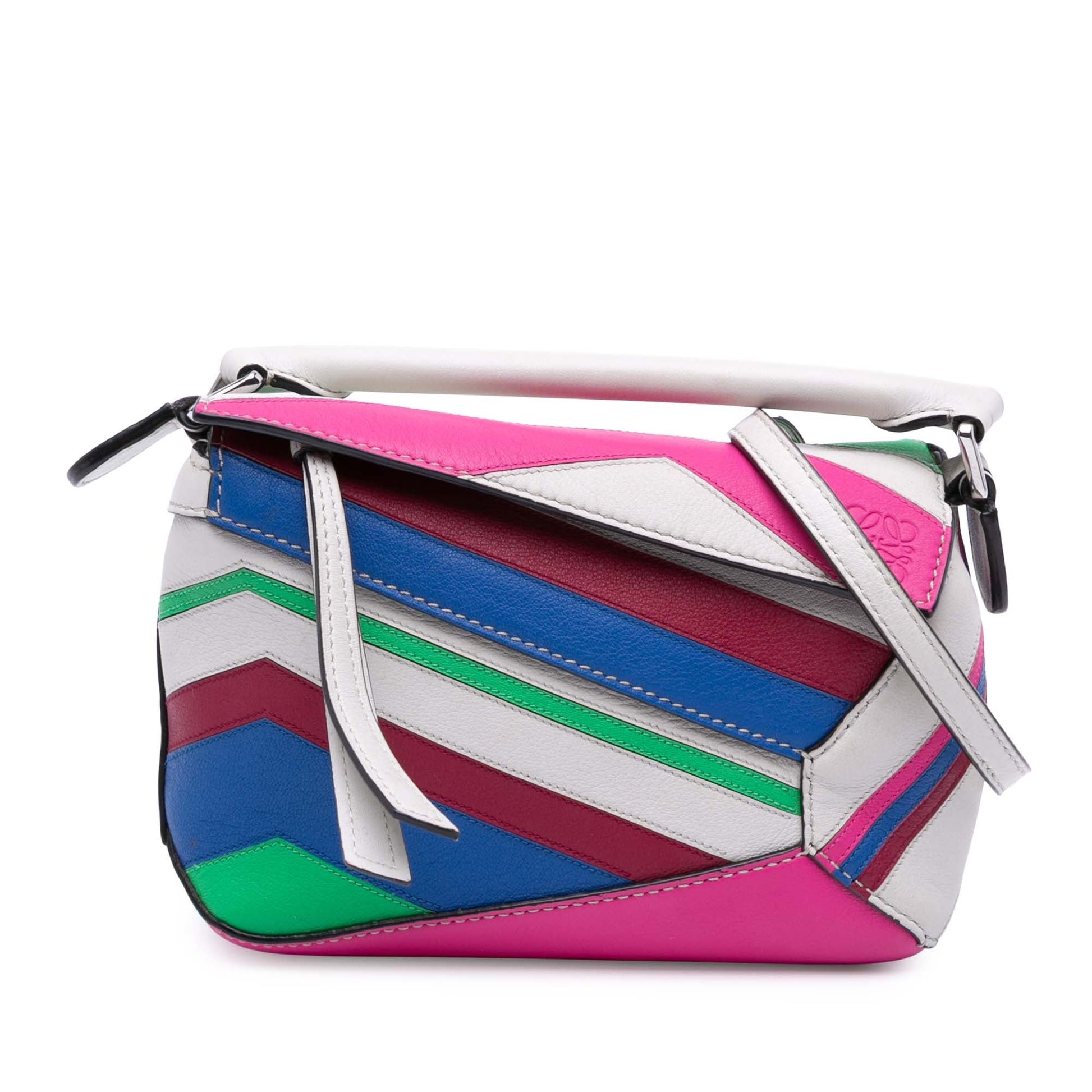 LOEWE Mini Calfskin Zigzag Puzzle Edge Satchel