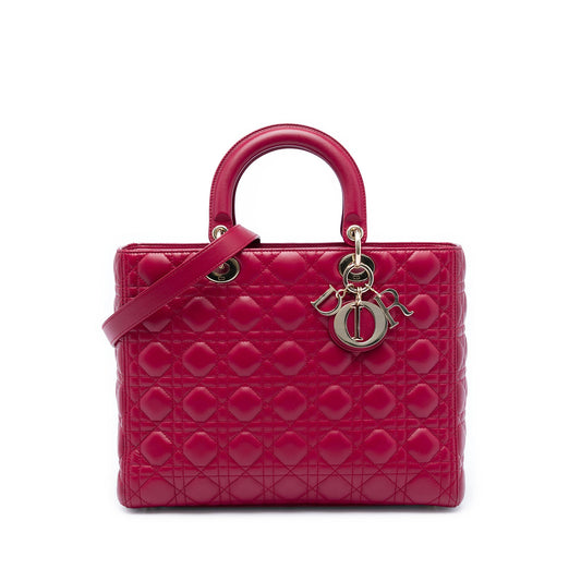 Dior Large Lambskin Cannage Lady Dior