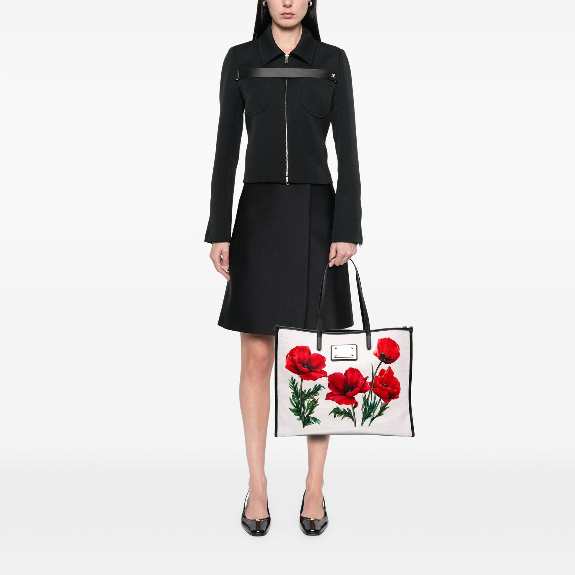 Dolce & Gabbana Canvas Floral Print Tote