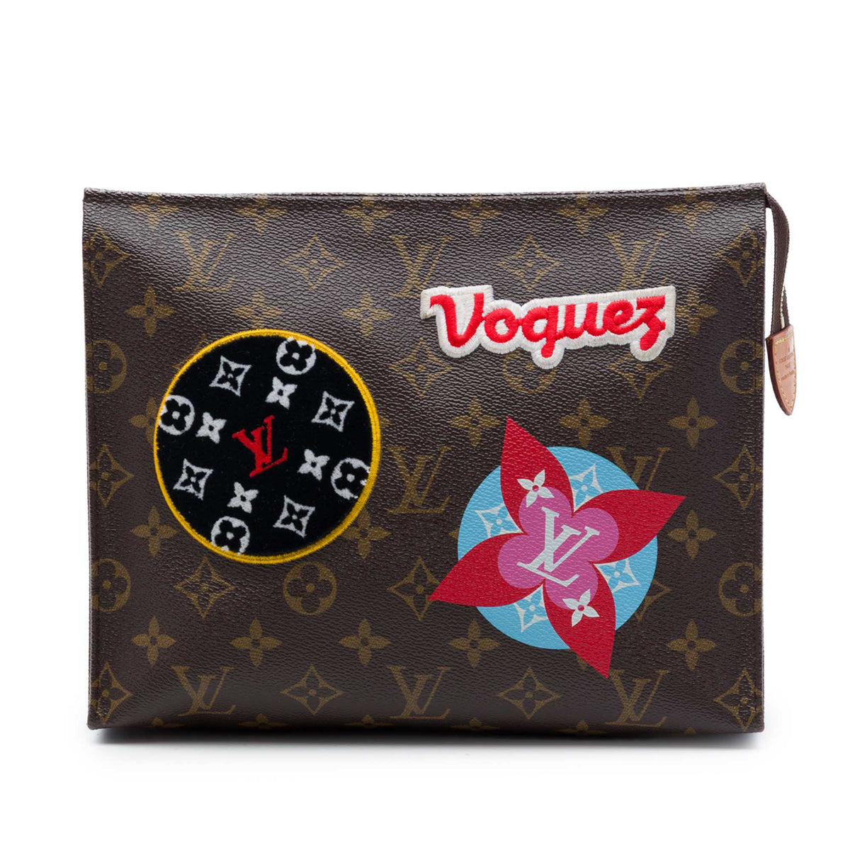 Louis Vuitton Limited Edition Monogram Patches and Travel Stickers Toiletry 26 Pouch — Brown