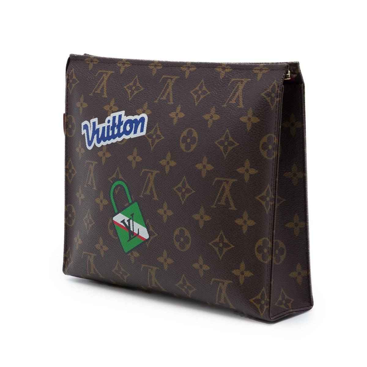 Louis Vuitton Limited Edition Monogram Patches and Travel Stickers Toiletry 26 Pouch — Brown