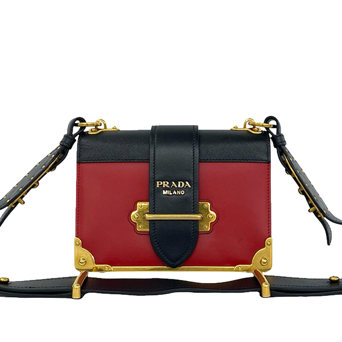 Prada Cahier City Calf Saffiano Crossbody