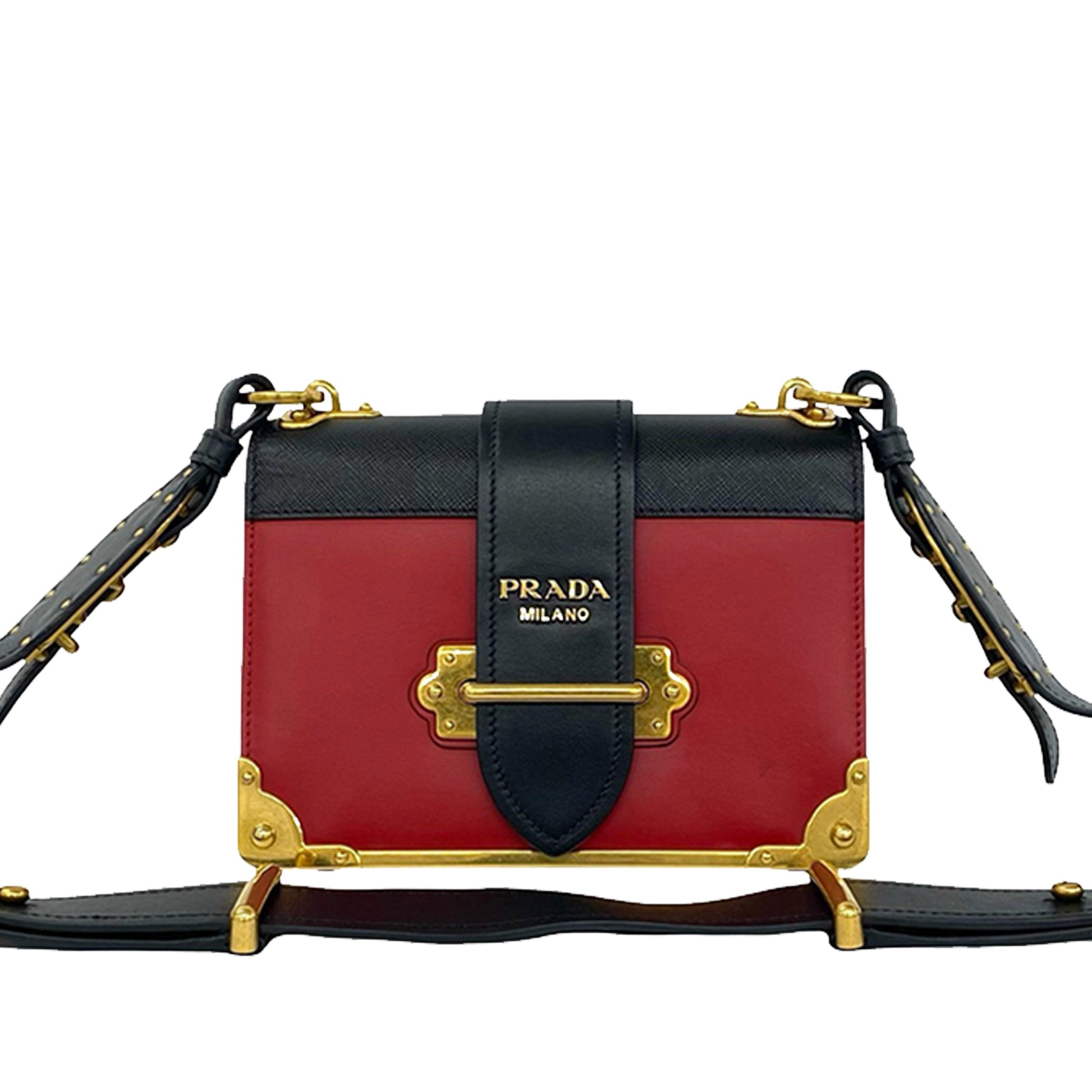 Prada Cahier City Calf Saffiano Crossbody