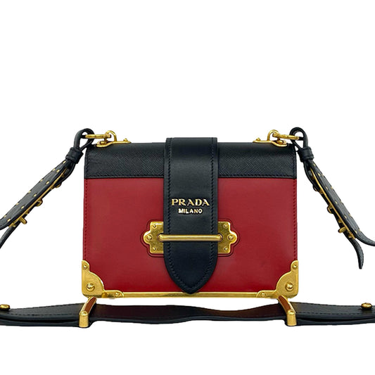 Prada Cahier City Calf Saffiano Crossbody