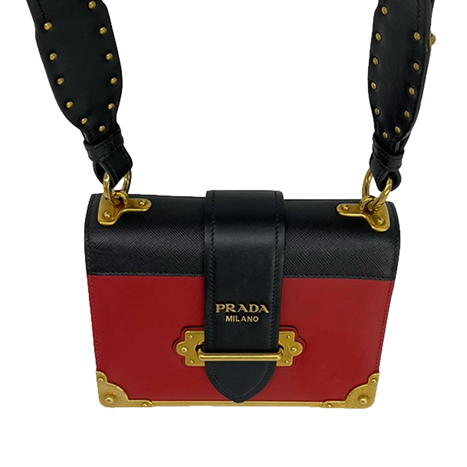 Prada Cahier City Calf Saffiano Crossbody
