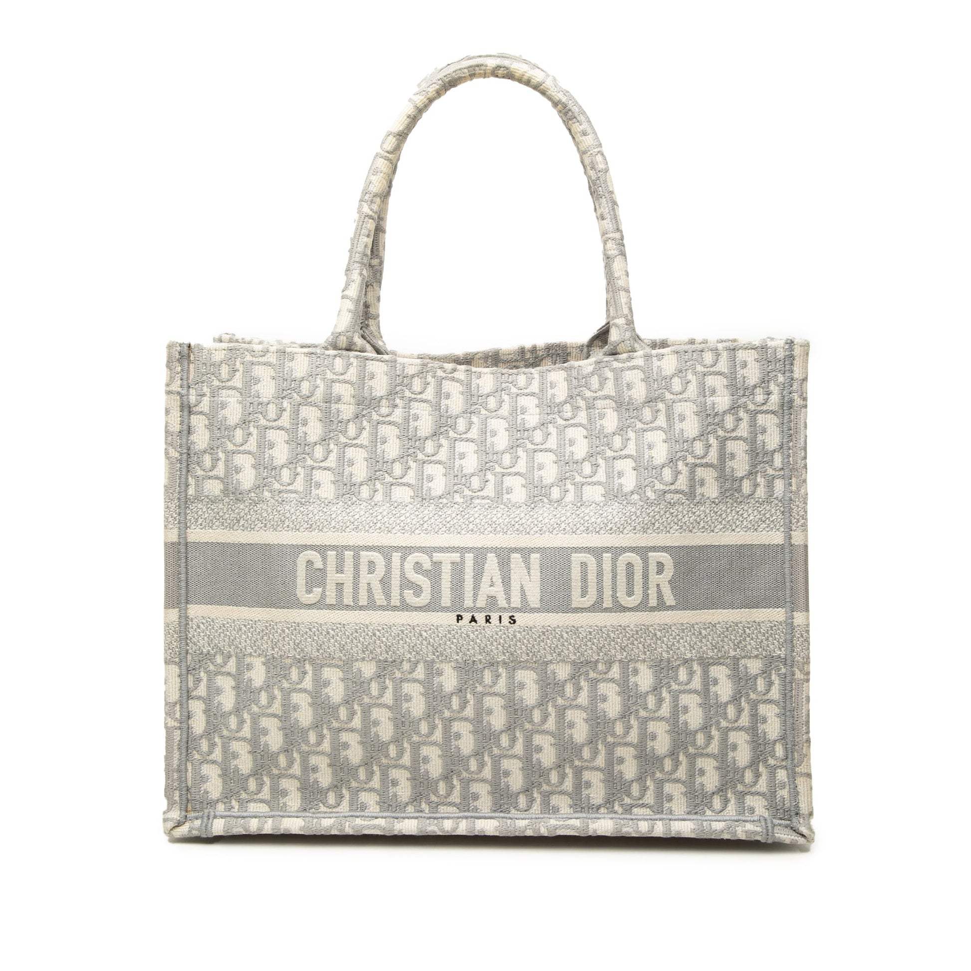 Dior Medium Oblique Embroidered Canvas Book Tote