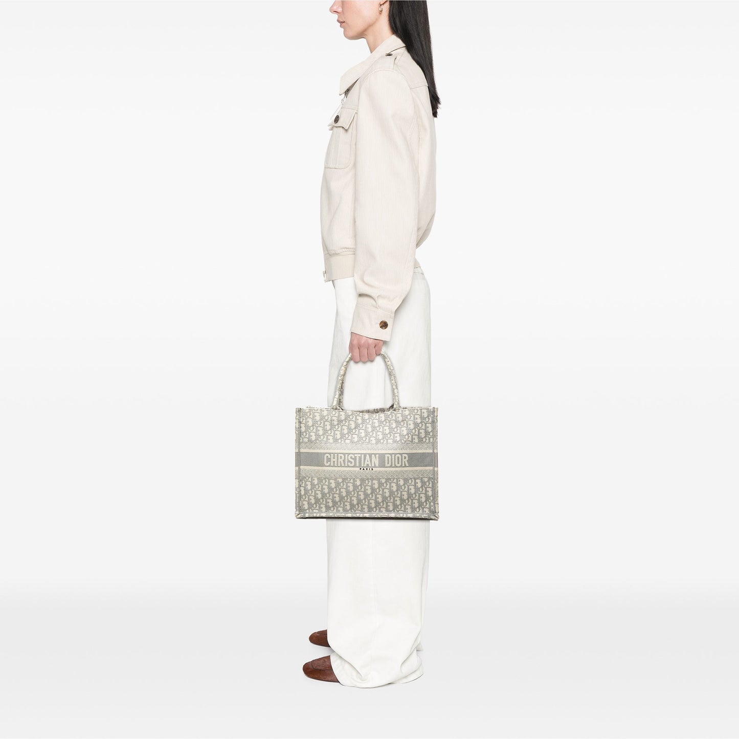 Dior Medium Oblique Embroidered Canvas Book Tote