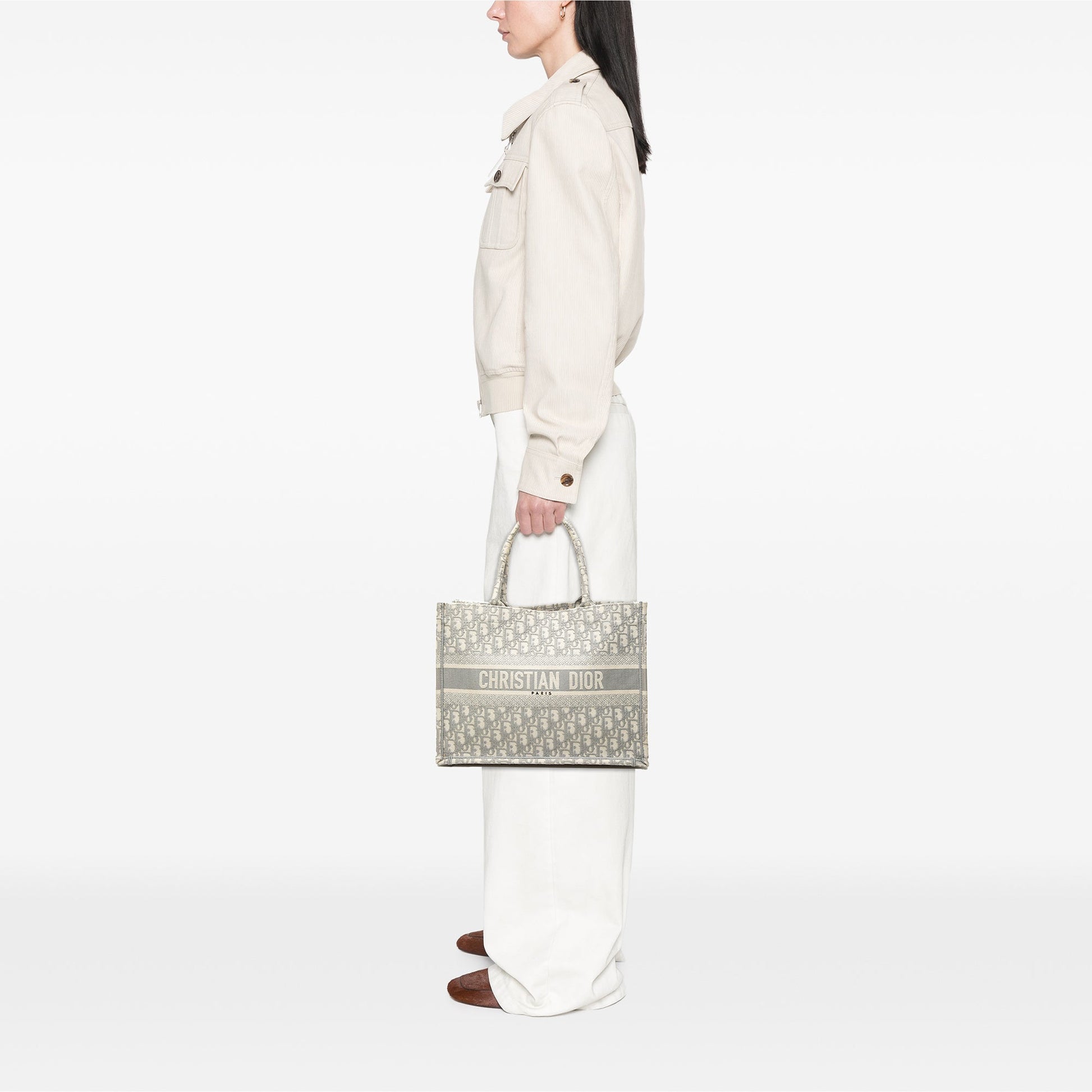 Dior Medium Oblique Embroidered Canvas Book Tote