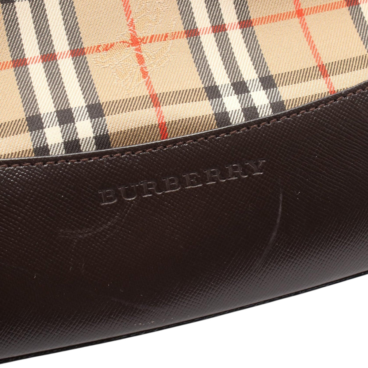 Burberry Haymarket Check Canvas Handbag — Beige