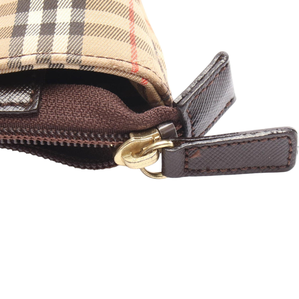 Burberry Haymarket Check Canvas Handbag — Beige