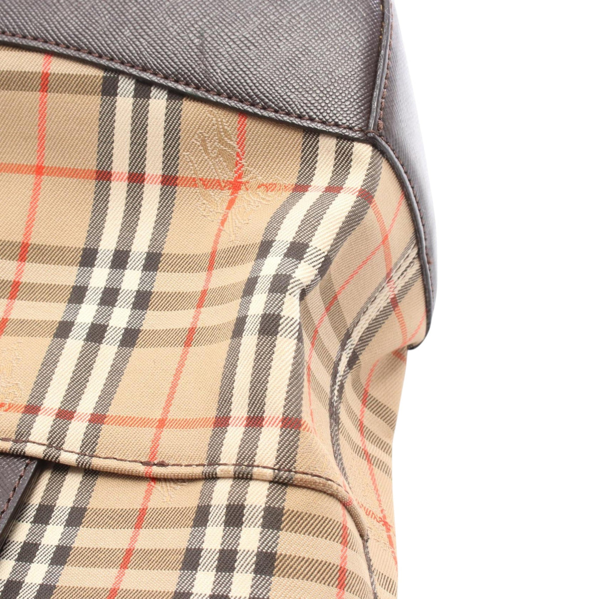 Burberry Haymarket Check Canvas Handbag — Beige