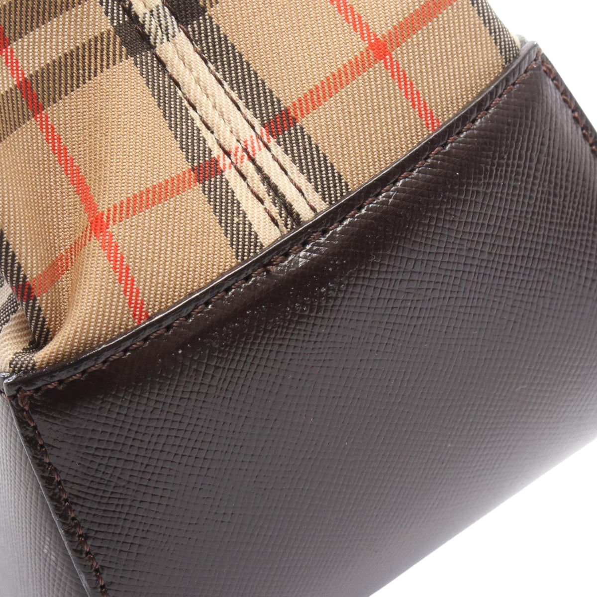 Burberry Haymarket Check Canvas Handbag — Beige